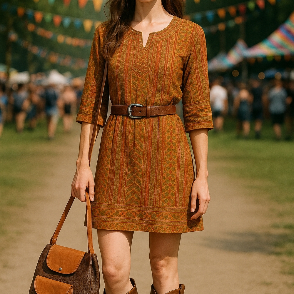 Ashish Earthy Tones Mini Dress